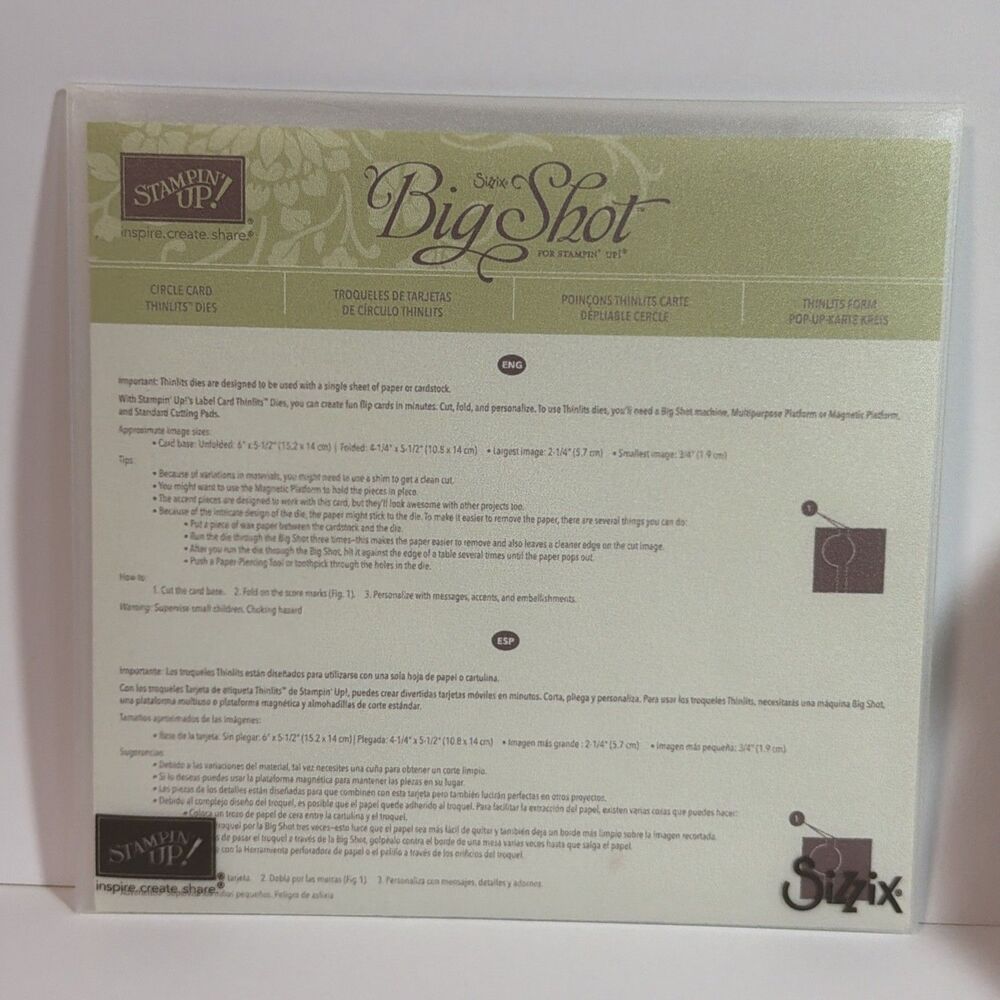 Stampin Up CIRCLE CARD Thinlits Dies 133480